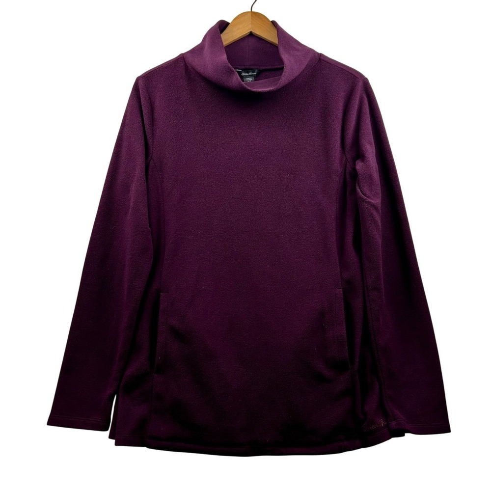 Eddie Bauer Sweater Womens Med‎ Pullover Plum Eco Friendly Cozy Recycled Fleece